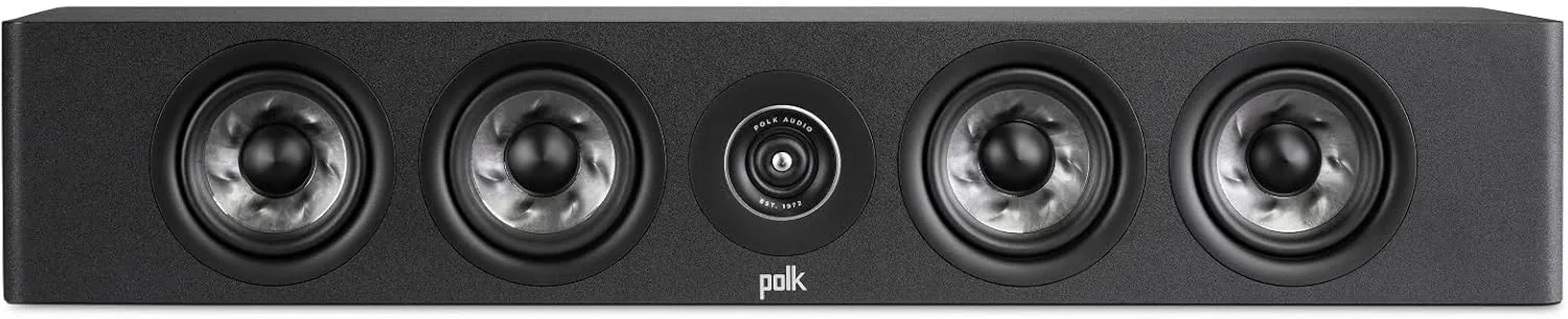Polk Audio Reserve Series R350 Slim Center Channel Loudspeaker, Doubles as Left/Right Surround Speaker, 1" Pinnacle Ring Tweeter & Four 4" Turbine Cone Woofers, Dolby Atmos & IMAX Enhanced, Black