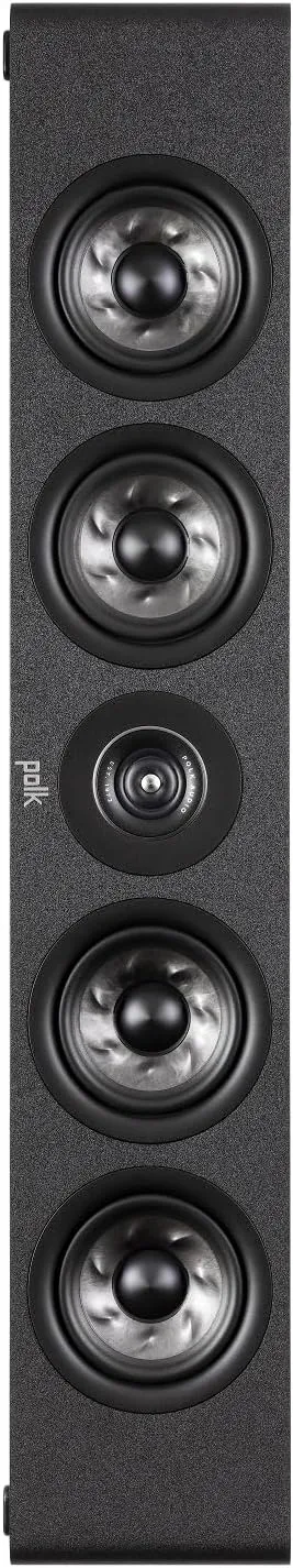 Polk Audio Reserve Series R350 Slim Center Channel Loudspeaker, Doubles as Left/Right Surround Speaker, 1" Pinnacle Ring Tweeter & Four 4" Turbine Cone Woofers, Dolby Atmos & IMAX Enhanced, Black