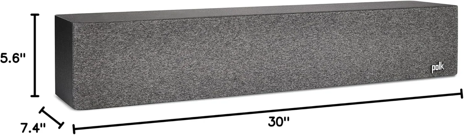 Polk Audio Reserve Series R350 Slim Center Channel Loudspeaker, Doubles as Left/Right Surround Speaker, 1" Pinnacle Ring Tweeter & Four 4" Turbine Cone Woofers, Dolby Atmos & IMAX Enhanced, Black