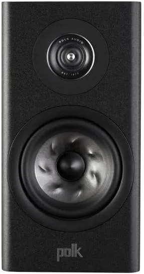 Polk Reserve R100 Small Bookshelf Speaker for Dynamic, Detailed Home Theater Audio, 1" Pinnacle Ring Tweeter & 5.25" Turbine Cone Woofer, Hi-Res, Dolby Atmos & IMAX Enhanced, Wall Mountable, Black