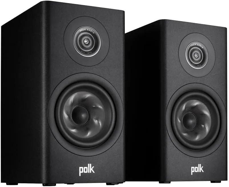 Polk Reserve R100 Small Bookshelf Speaker for Dynamic, Detailed Home Theater Audio, 1" Pinnacle Ring Tweeter & 5.25" Turbine Cone Woofer, Hi-Res, Dolby Atmos & IMAX Enhanced, Wall Mountable, Black