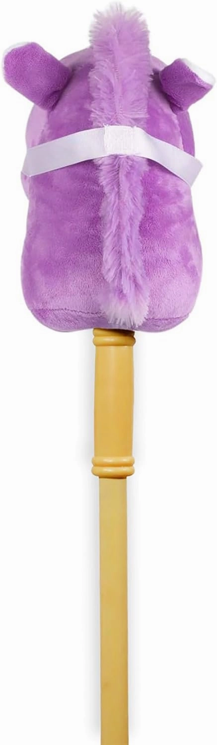 PonyLand: Music Stick Animal - Purple & White Horse - Music Button, Sturdy Two-Piece Stick W/Colorful Soft Plush Animal Head, Toy, Kids Ages 3 