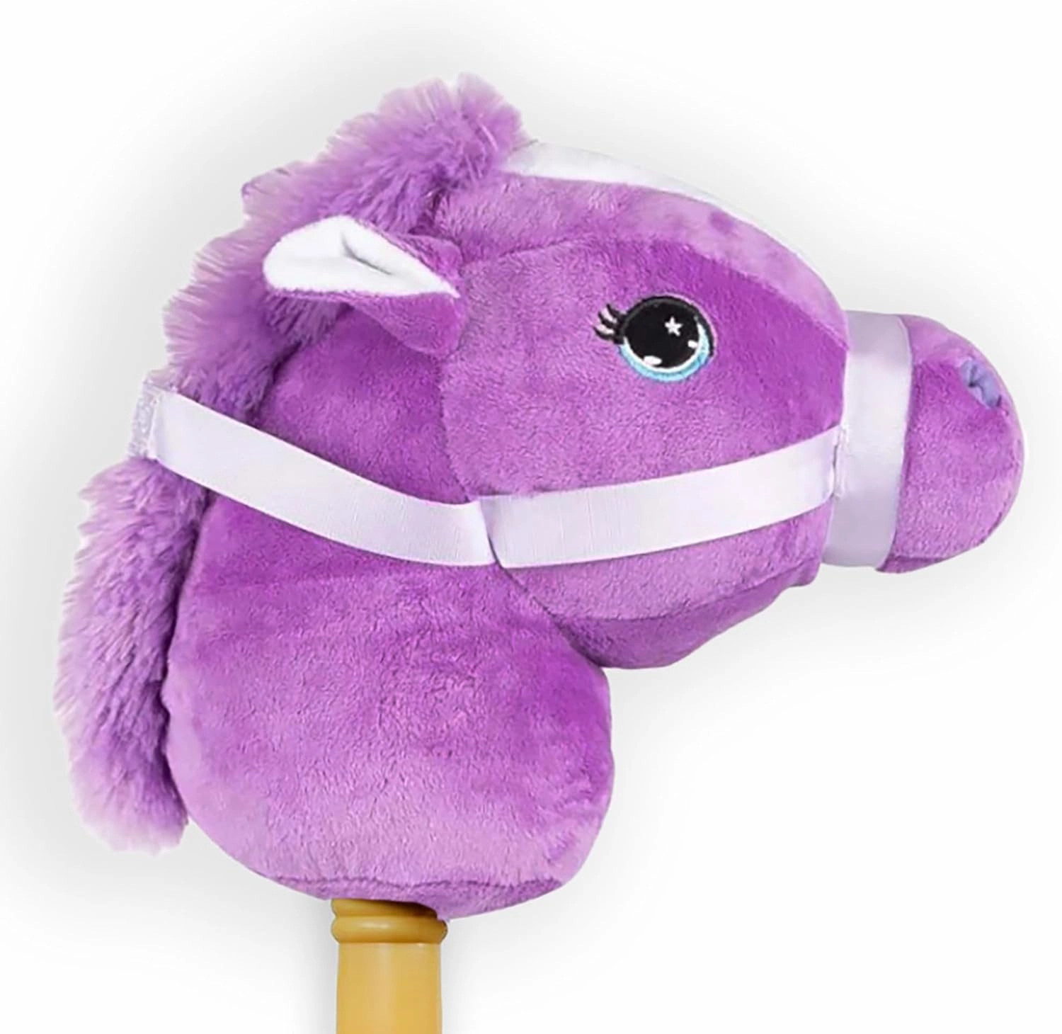 PonyLand: Music Stick Animal - Purple & White Horse - Music Button, Sturdy Two-Piece Stick W/Colorful Soft Plush Animal Head, Toy, Kids Ages 3 