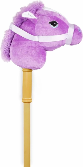 PonyLand: Music Stick Animal - Purple & White Horse - Music Button, Sturdy Two-Piece Stick W/Colorful Soft Plush Animal Head, Toy, Kids Ages 3 
