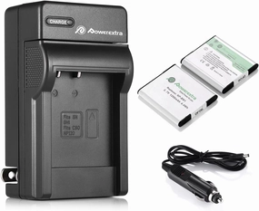 Powerextra 2 PCS NP-BN1 Battery and Charger Replacement for Sony Cyber-Shot DSC-QX10 QX30 QX100 T99 T110 TF1 TX10 TX20 TX30 TX55 TX66 TX100V TX200V W310 W320 W330 W350 W530 W515PS W570 W650 W800 W830