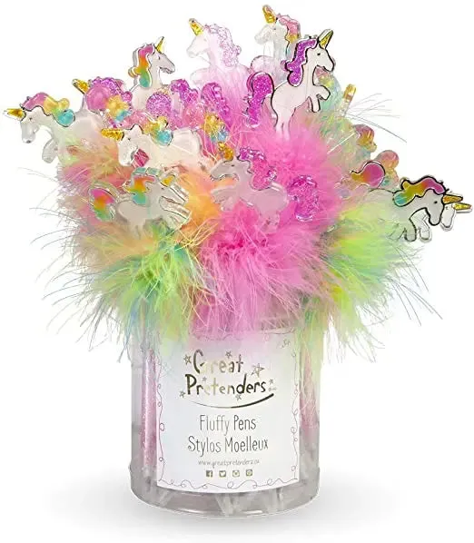 Prancing Unicorn Fluffy Pens