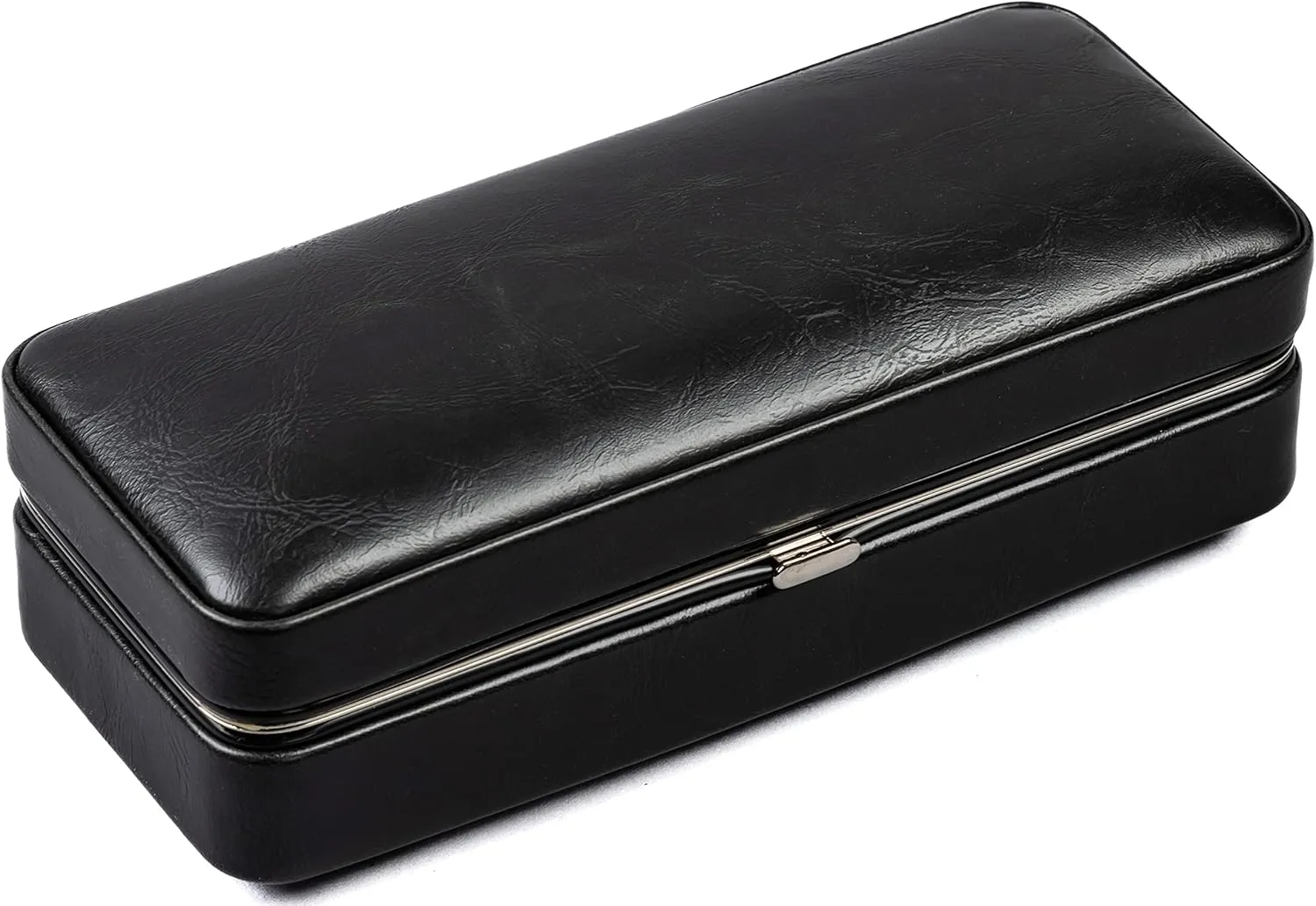 Prestige Import Group - 3 Cigar Folding with Snap Lock Cigar Travel Case - Color: Black