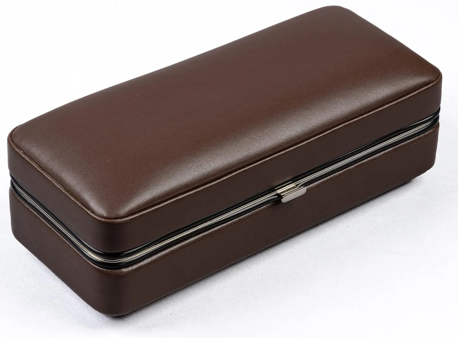 Prestige Import Group - 3 Cigar Folding with Snap Lock Cigar Travel Case - Color: Brown