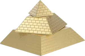PRETYZOOM Rotating Brass Pyramid Figurine Desk Sculpture Unique Office Decor Feng Shui Tool