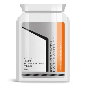 PRO GROWTH MENS BEARD GROWTH TABLETS FACIAL HAIR STIMULATING CAPSULES FULLER BUSHY BEARD