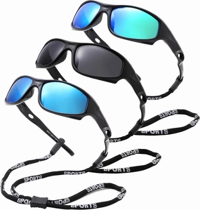 Pro Acme Kids Sunglasses for Boys Girls, Polarized Sports Youth Sunglasses with Strap for Kids Ages 3-12