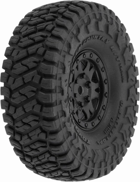 Pro-line Racing Toyo Open Country R/T Trail 1.0" Tires Mounted on Mini Impulse Black Internal Bead-Loc 7mm Hex Wheels 4 for SCX24 Front or Rear PRO1022810