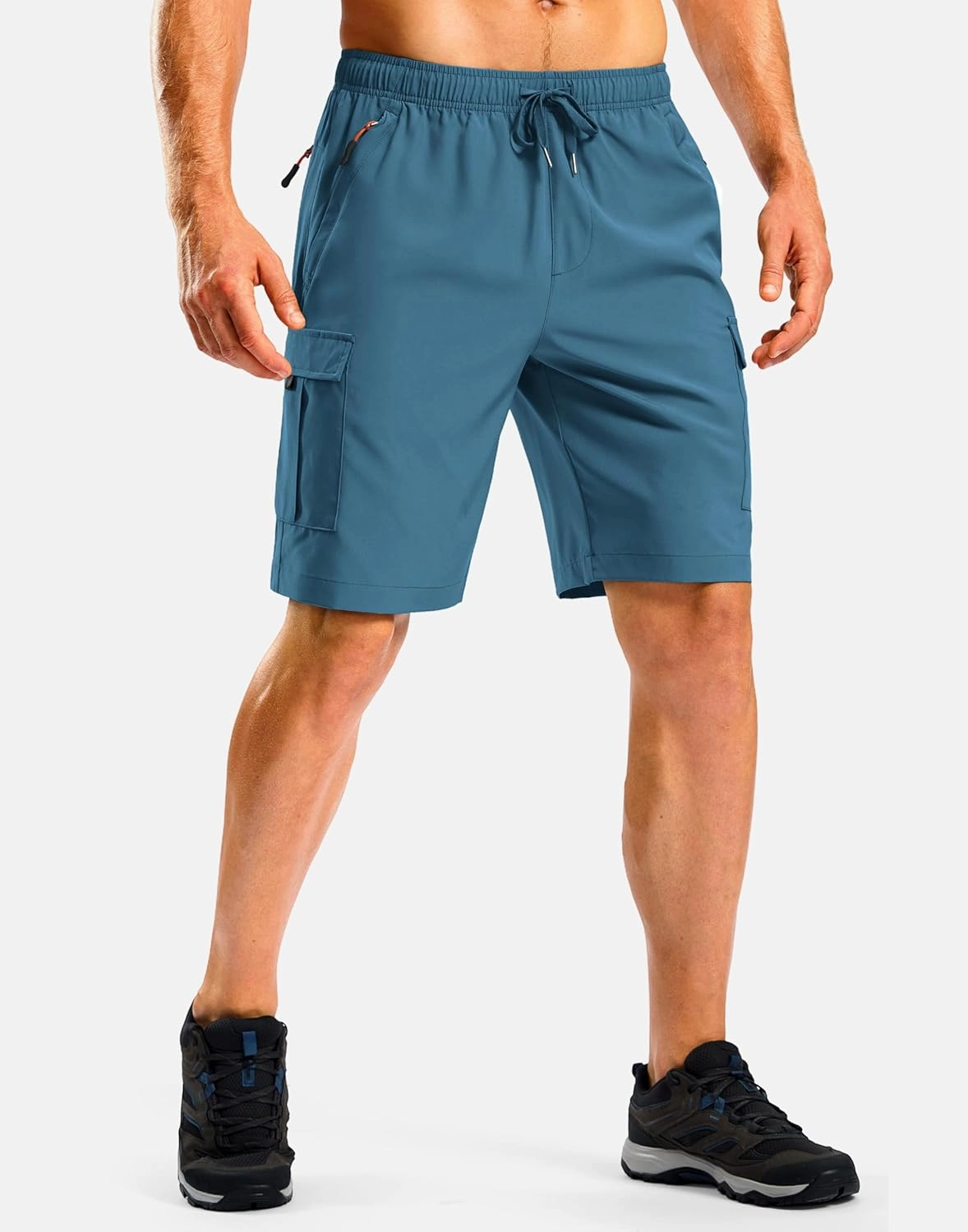 Pudolla Men's Hiking Cargo Shorts with 5 Pockets Lightweight 9" Outdoor Work Casual Shorts for Men Travel Fishing