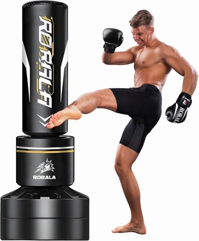 Punching Bag with Boxing Gloves, Freestanding Heavy Bag for Adult Kids, Men Standing Kickboxing Bag Max Weight 253LBS