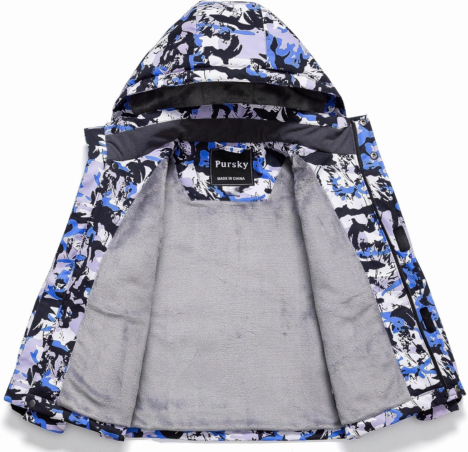 Pursky Boy's Waterproof Ski Jacket Kids Winter Snow Coats Fleece Raincoats Parka