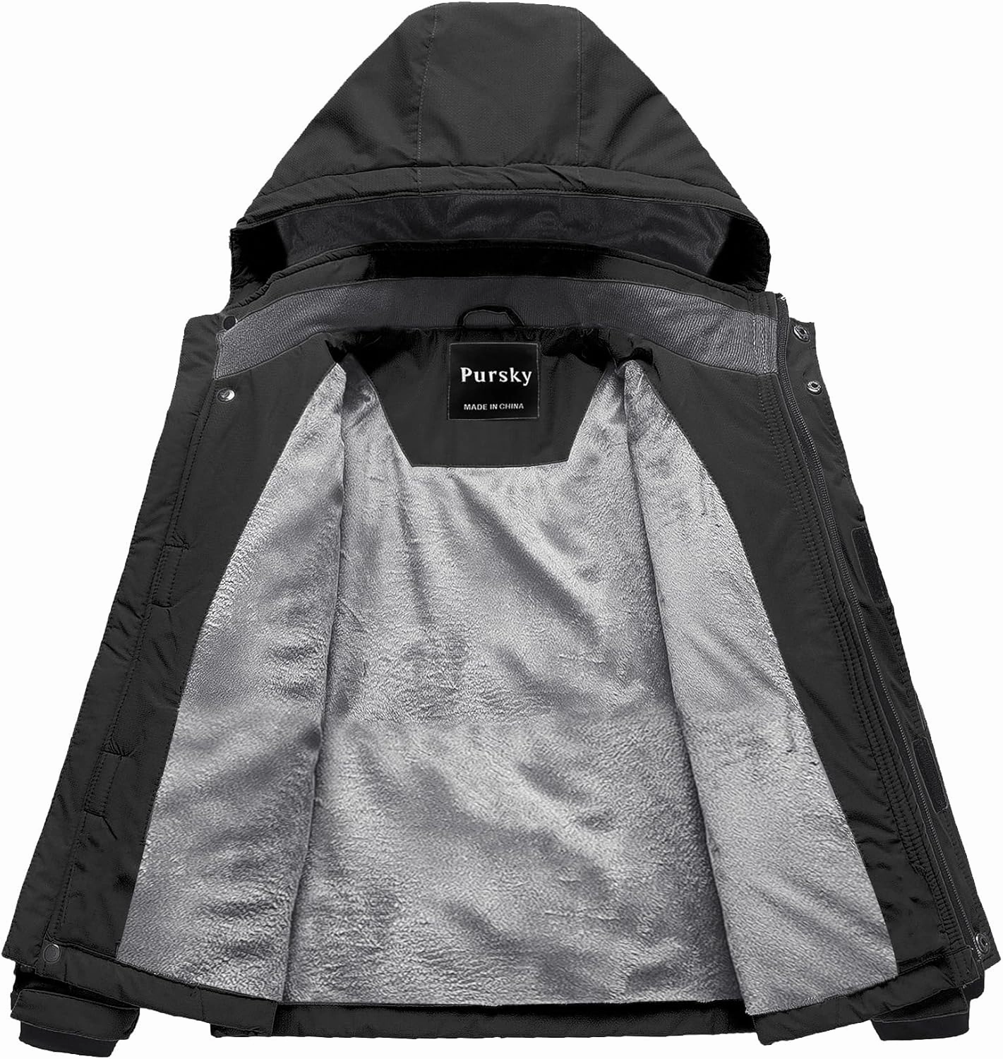 Pursky Boy's Waterproof Ski Jacket Kids Winter Snow Coats Fleece Raincoats Parka