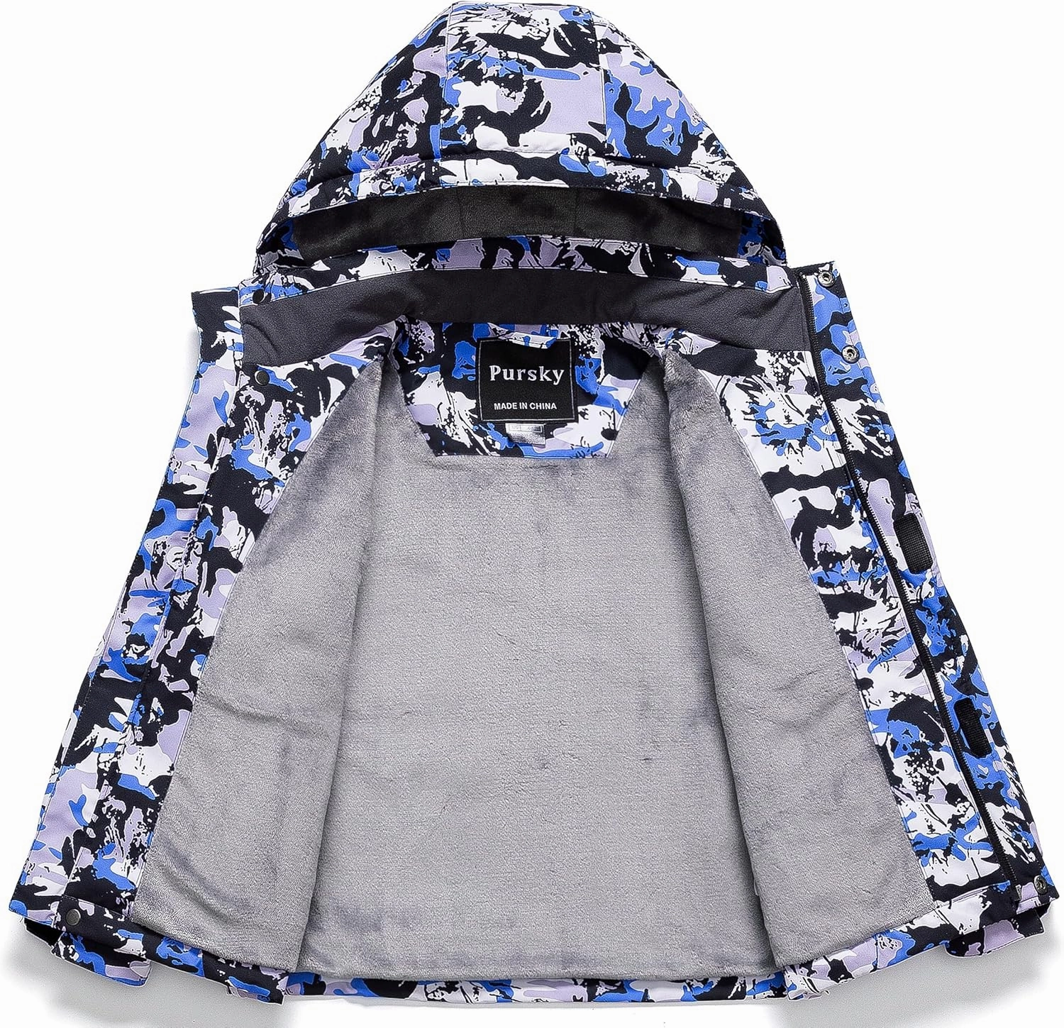 Pursky Boy's Waterproof Ski Jacket Kids Winter Snow Coats Fleece Raincoats Parka