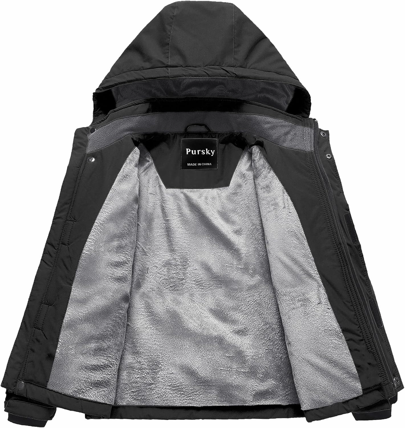 Pursky Boy's Waterproof Ski Jacket Kids Winter Snow Coats Fleece Raincoats Parka