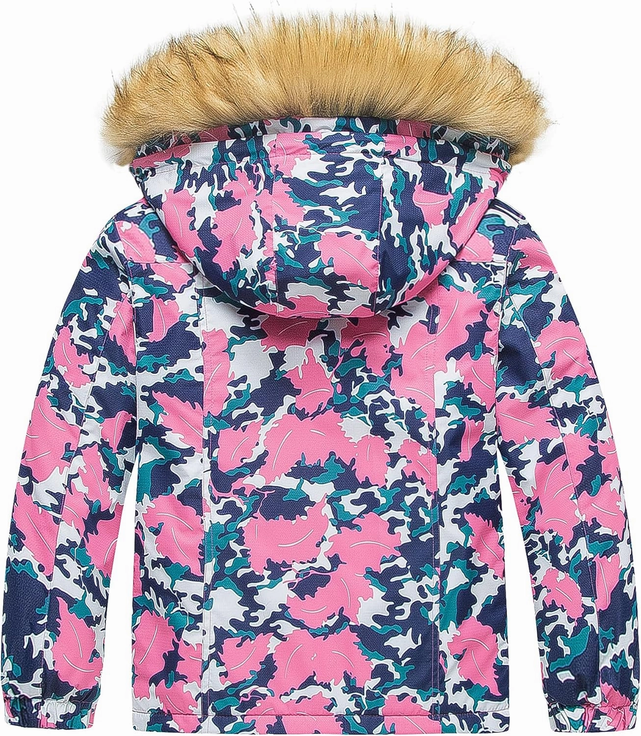 Pursky Girl's Waterproof Ski Jacket Kids Winter Snow Coats Fleece Raincoat Parka