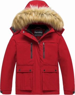 Pursky Girl's Waterproof Ski Jacket Kids Winter Snow Coats Fleece Raincoat Parka