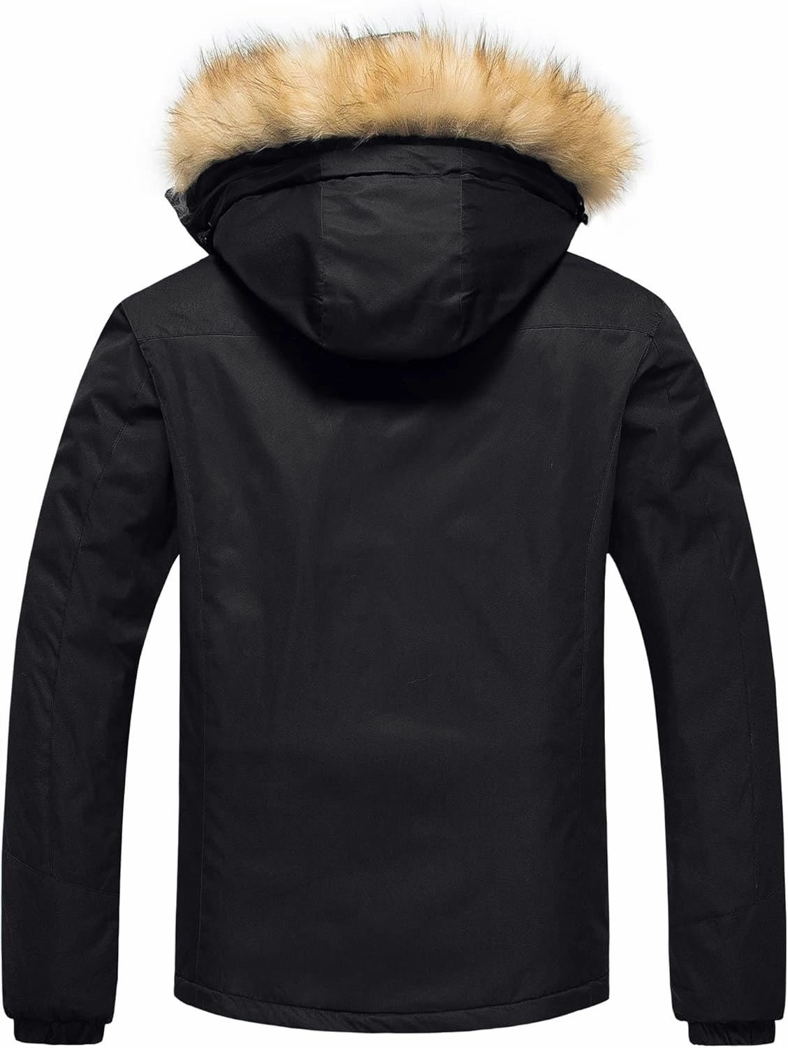 Pursky Men's Waterproof Ski Jacket Winter Snow Coats Fur Hooded Raincoats Parka