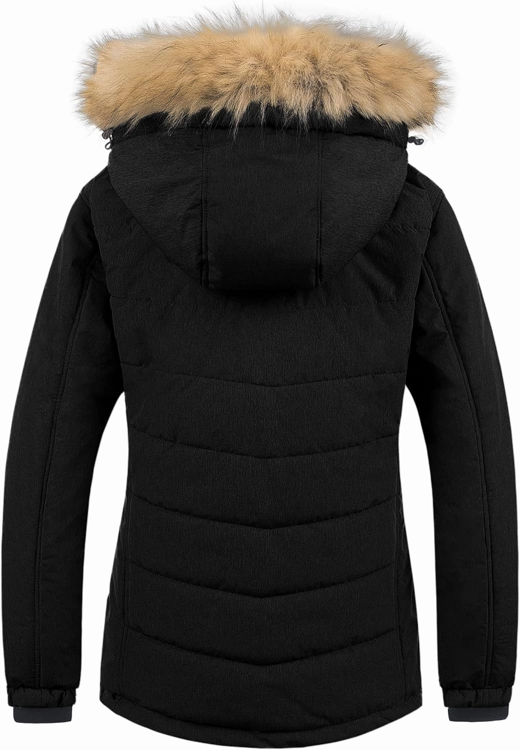 Pursky Women's Waterproof Ski Jacket Winter Puffer Snow Coat Fur Hooded Raincoat