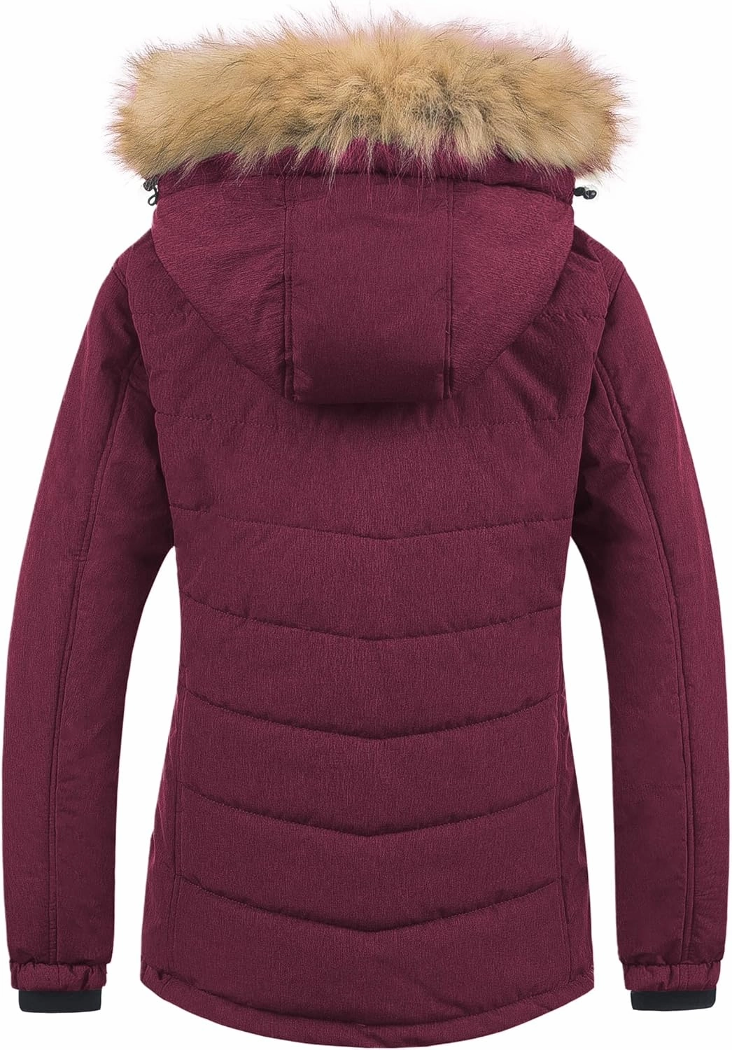 Pursky Women's Waterproof Ski Jacket Winter Puffer Snow Coat Fur Hooded Raincoat