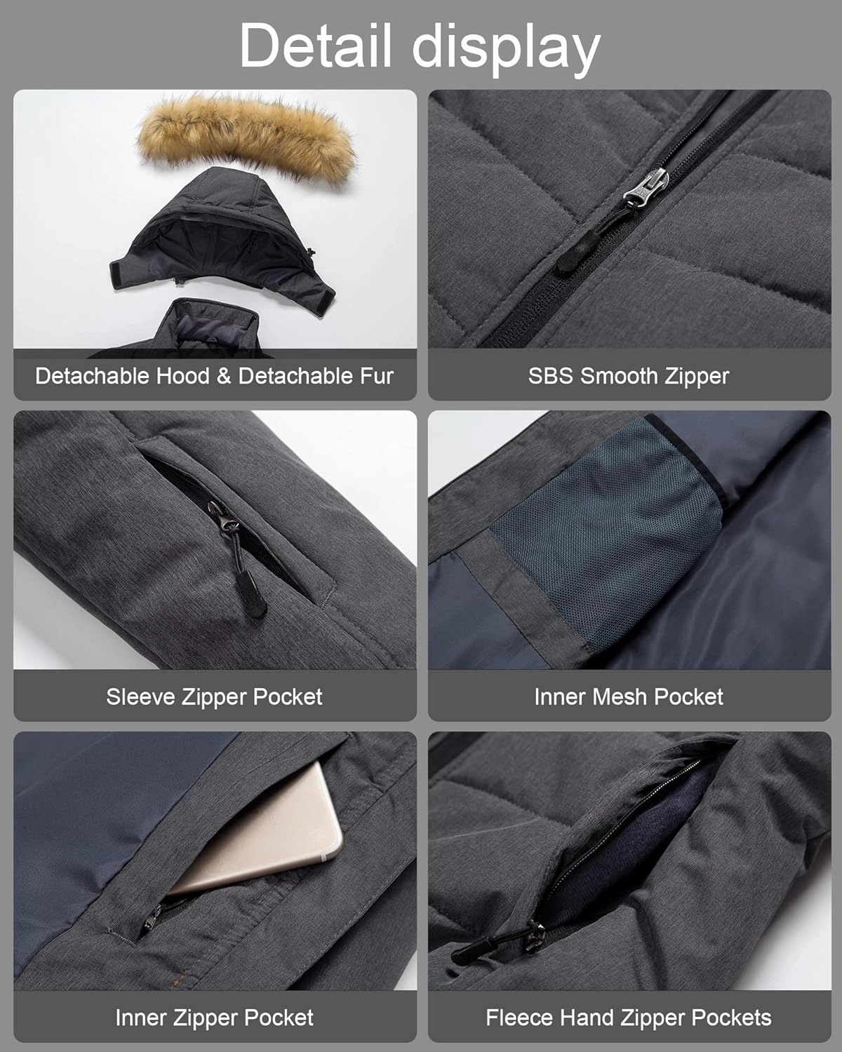 Pursky Women's Waterproof Ski Jacket Winter Puffer Snow Coat Fur Hooded Raincoat