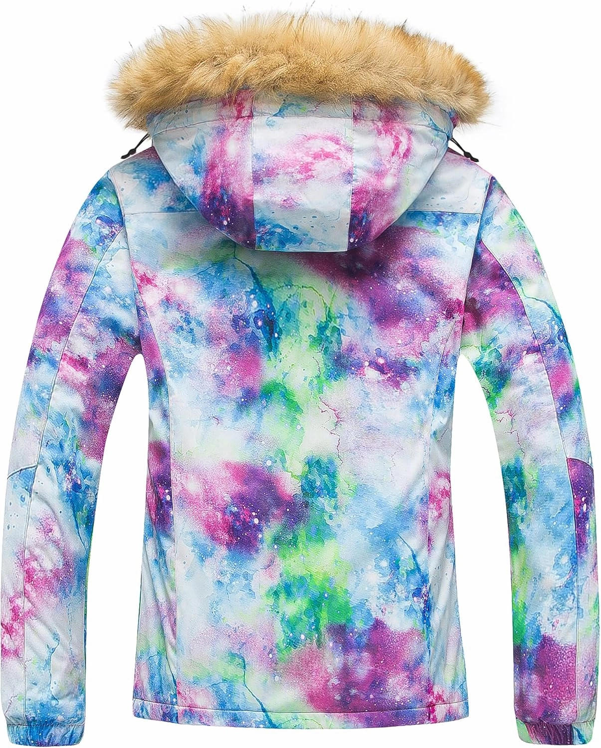 Pursky Women's Waterproof Ski Jacket Winter Snow Coats Fur Hooded Raincoat Parka