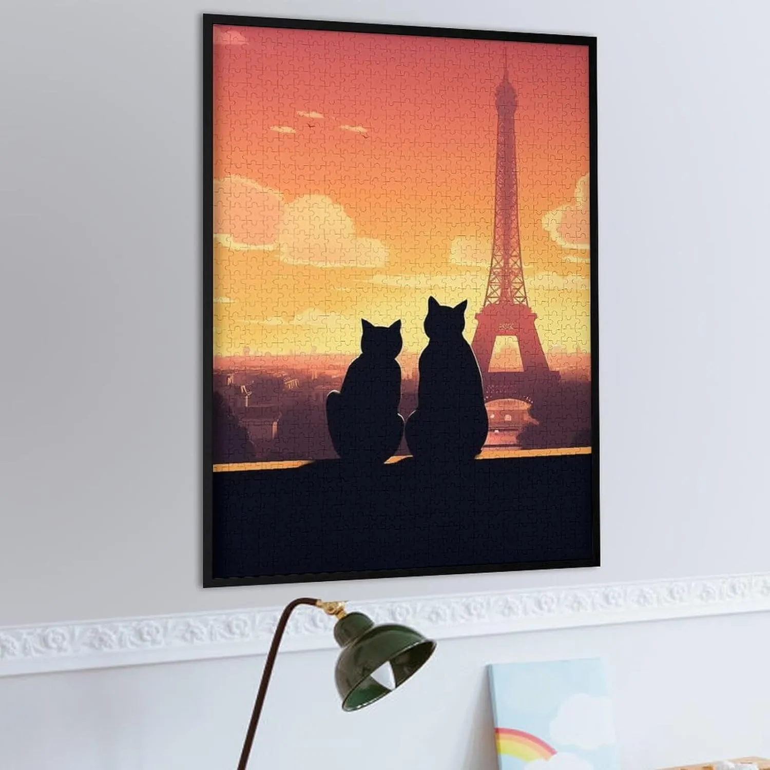 Puzzles for Adults 1000 Pieces - Eiffel Tower and Cats at Sunset Best Challenging Puzzles for Cognitive Workout - Safe Eco-Friendly - Most Popular Leisure Activities