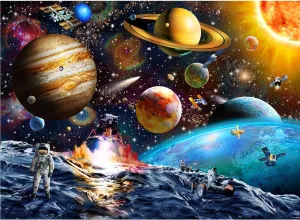 Puzzles for Kids Ages 8-10 Year Old - Solar System Planets, 200 Pieces Spacewalk Jigsaw Puzzles for Kids Ages 6-8, Learning Educational Toys for Boys and Girls