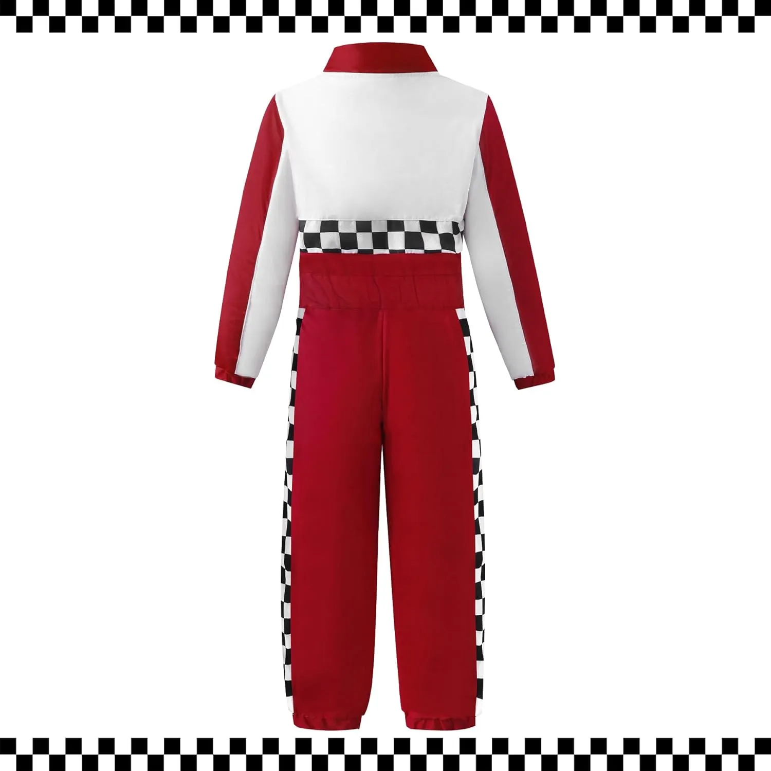 Race Car Driver Costume Boy Girl,Kid Racer Jumpsuit with Car Cap,Toddler Racing Costume Halloween with Accessories