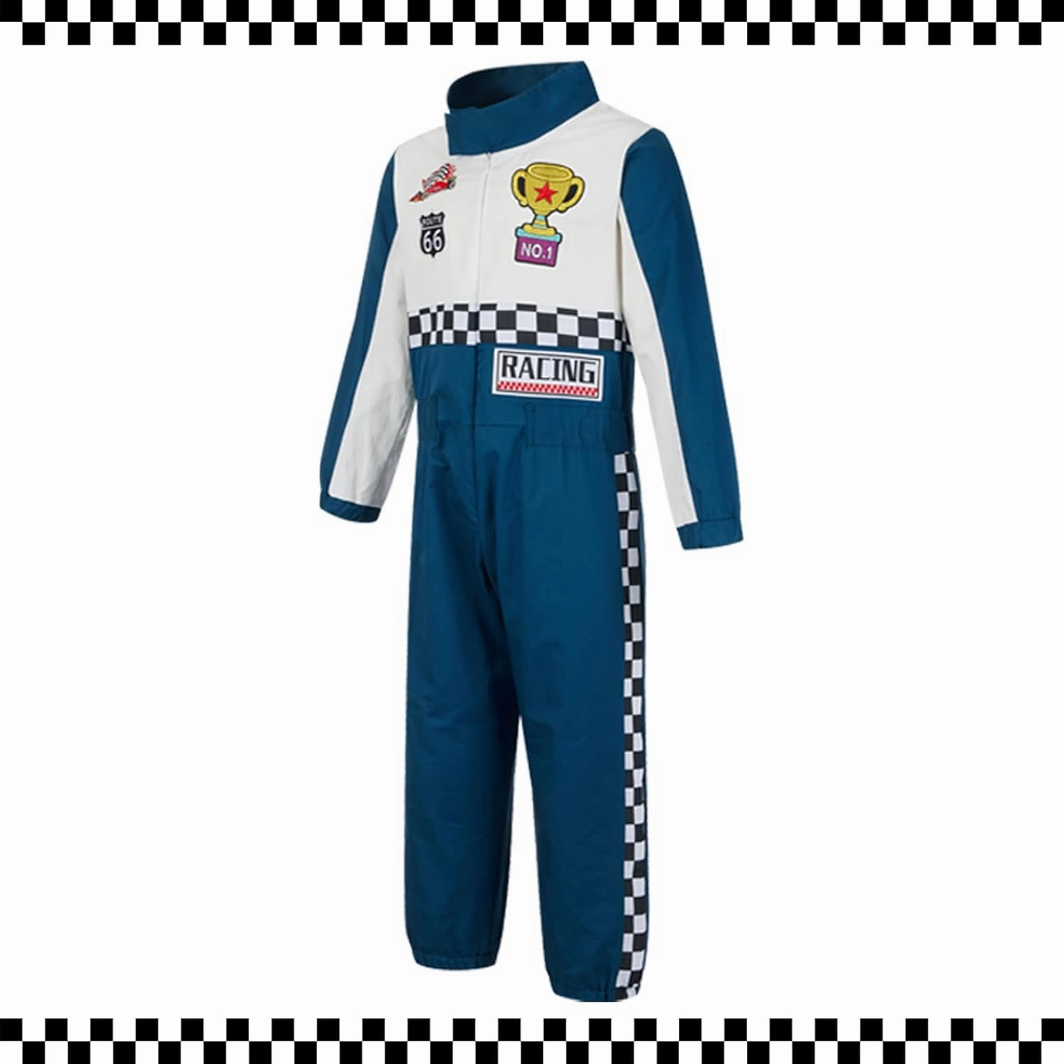Race Car Driver Costume Boy Girl,Kid Racer Jumpsuit with Car Cap,Toddler Racing Costume Halloween with Accessories