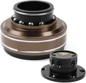 Racing Steering Wheel Hole Racing Simulator Game Steering Wheel Quick Release Adapter 70mm Fit for MOZA Simagic M10 A Snap on Drift(Brown)
