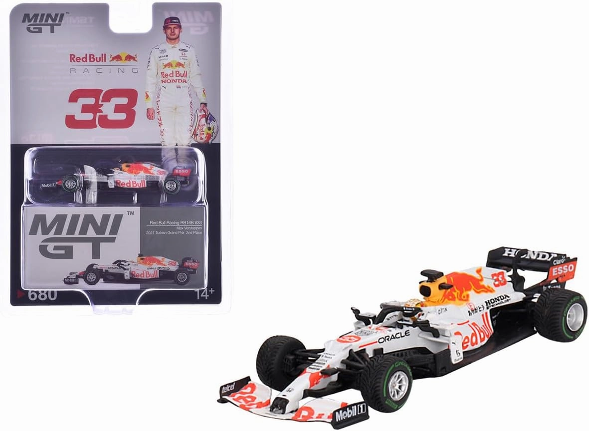 Racing RB16B #33 Max Verstappen 2nd Place Turkish GP (2021) Limited Edition 1/64 Diecast Model Car by Mini GT MGT00680