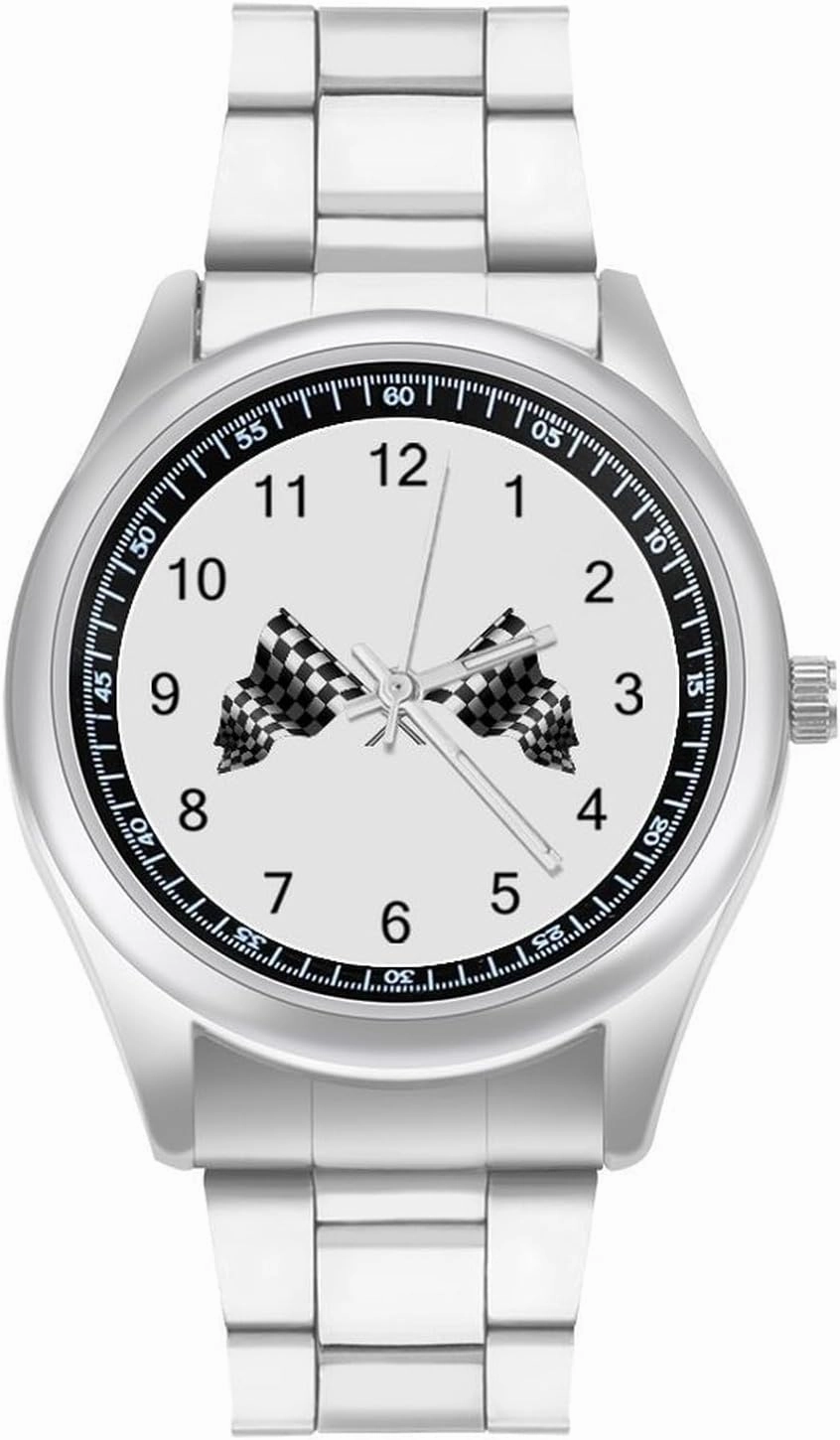 Racing Square Flag Casual Wrist Watches for Men Classic Business Dress Watch Big Face for Work Gym