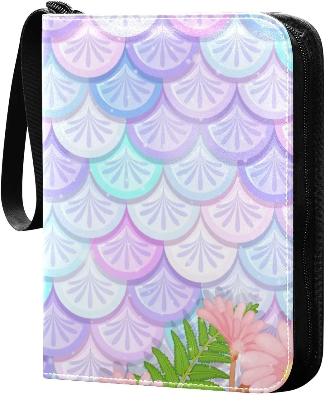 Rainbow-fish-scales-print Trading Card Protectors Holder Collectible Album for Sports Card Collection Storage 400 pockets Game Card Binder, JDJSDJJJ823158