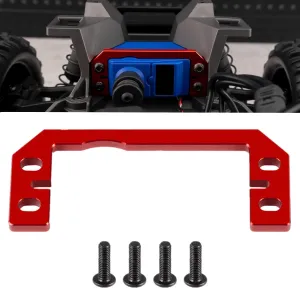 RC Aluminum Steering Servo Mount Fixed Holder Bracket for Tra-xxas Mini Maxx 2S 1/16 RC Car Upgrades Parts (Red)