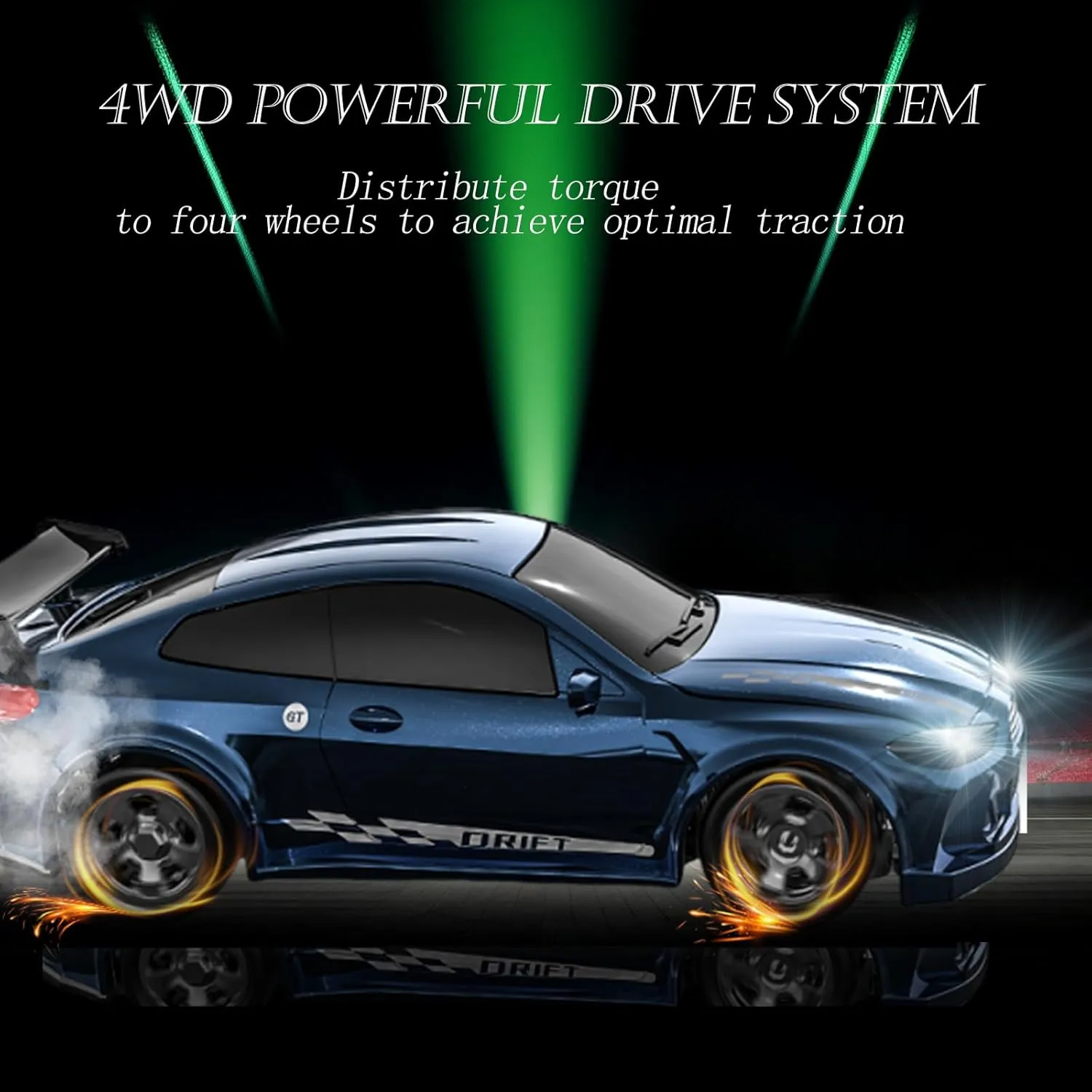 RC Drift Car, 1/64 Scale Mini Drift Cars, 2.4GHz Full Proportional RTR High Speed Remote Control Car, 4WD Fast RC Cars with Lights, Hobby Race Vehicle Toy Birthday Gift for Kids, Boys, Girls, Adults
