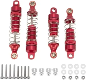 Rc Special Shock Absorber For Losi For Mini-T 2.0 2WD 1/18 4Pcs Metal Front & Rear Shock Absorber For Spring Dampers Red Rc Truck Upgrade Accessories Replacement And Use