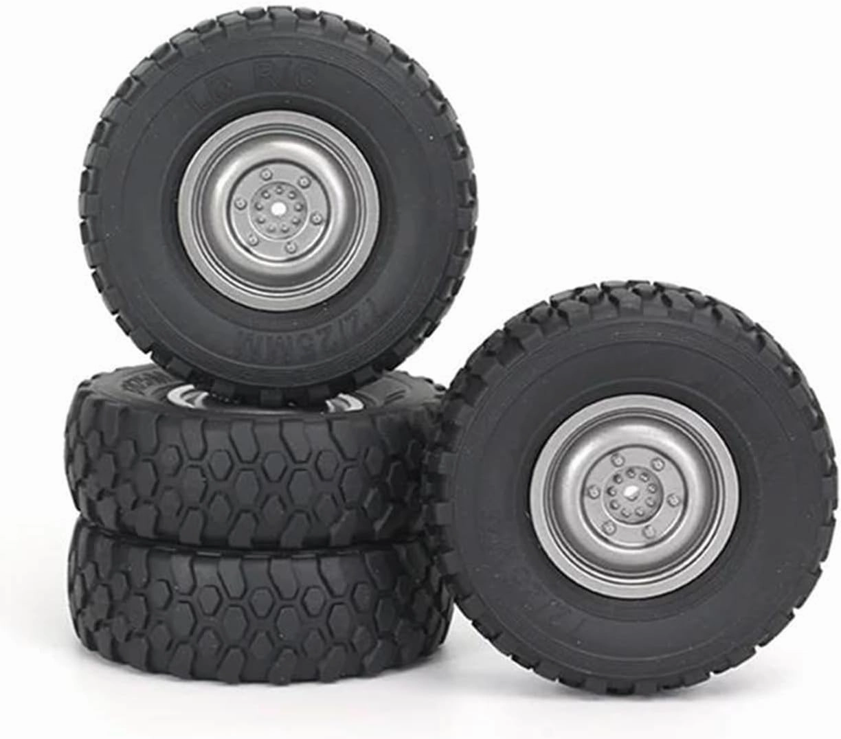 RC Wheel Tire Compatible with MN D90 MN98 M S for WPL C14 C24 C34 B14 B24 for LDRC P06 RC Car Upgrade Parts Accessories 4Pcs 72mm Soft Tire Wheel