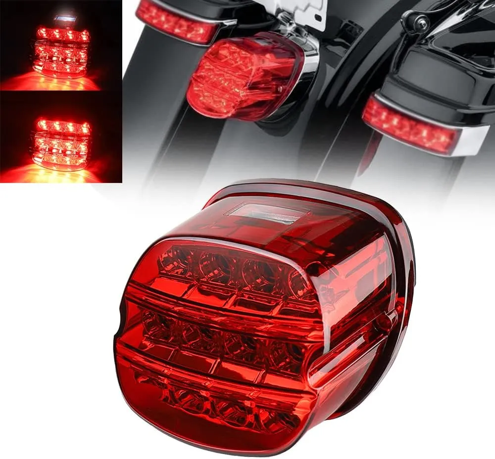 Red Dyna Led Tail light compatible with road king Classic/ultra/Fatboy,FLSTFB/Heritage Softail Classic/Wide Glide/2008 road glide/Electra Glide(not fit 1999 Heritage)