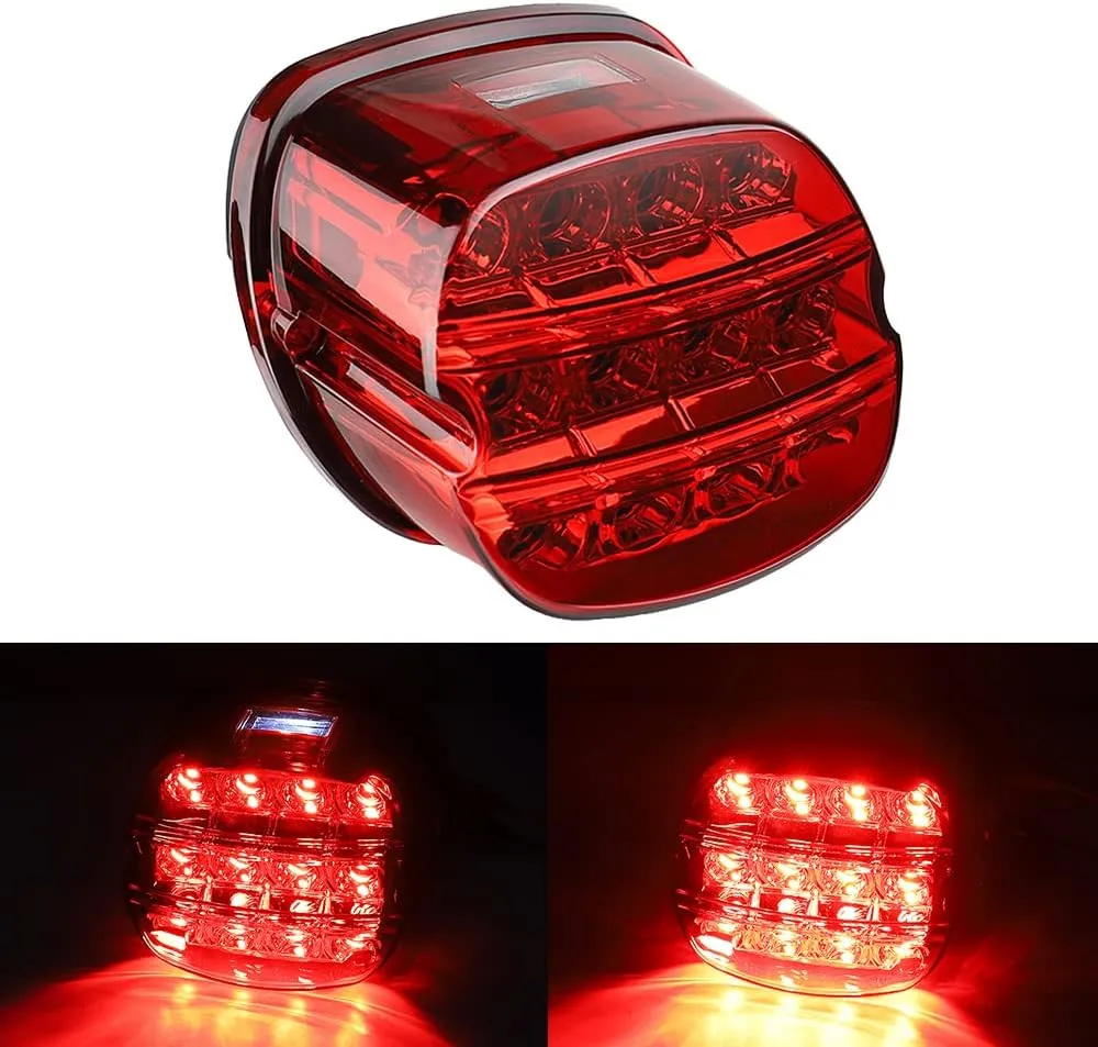Red Dyna Led Tail light compatible with road king Classic/ultra/Fatboy,FLSTFB/Heritage Softail Classic/Wide Glide/2008 road glide/Electra Glide(not fit 1999 Heritage)