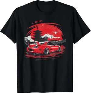 Red JDM MkIV Supra 2JZ Street Racing Drag Drift T-Shirt