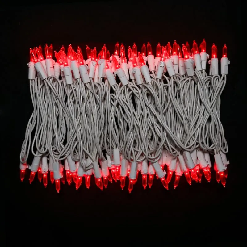 Red LED Christmas Lights - 100 Count Red Christmas String Lights for Tree, Party, Bedroom, Wedding, Indoor and Outdoor Valentines Day Decorations, 33 Feet White Wire, UL Certified, Connectable