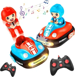Remote Control Bumper Car, 2 Pack RC Ejecting Bumper Cars Toys for Kids 2 Players Rivals Battle Race Car with Music & Light Christmas Birthday Gift for 3 4 5 6 7 8 Year Old Boys Girls