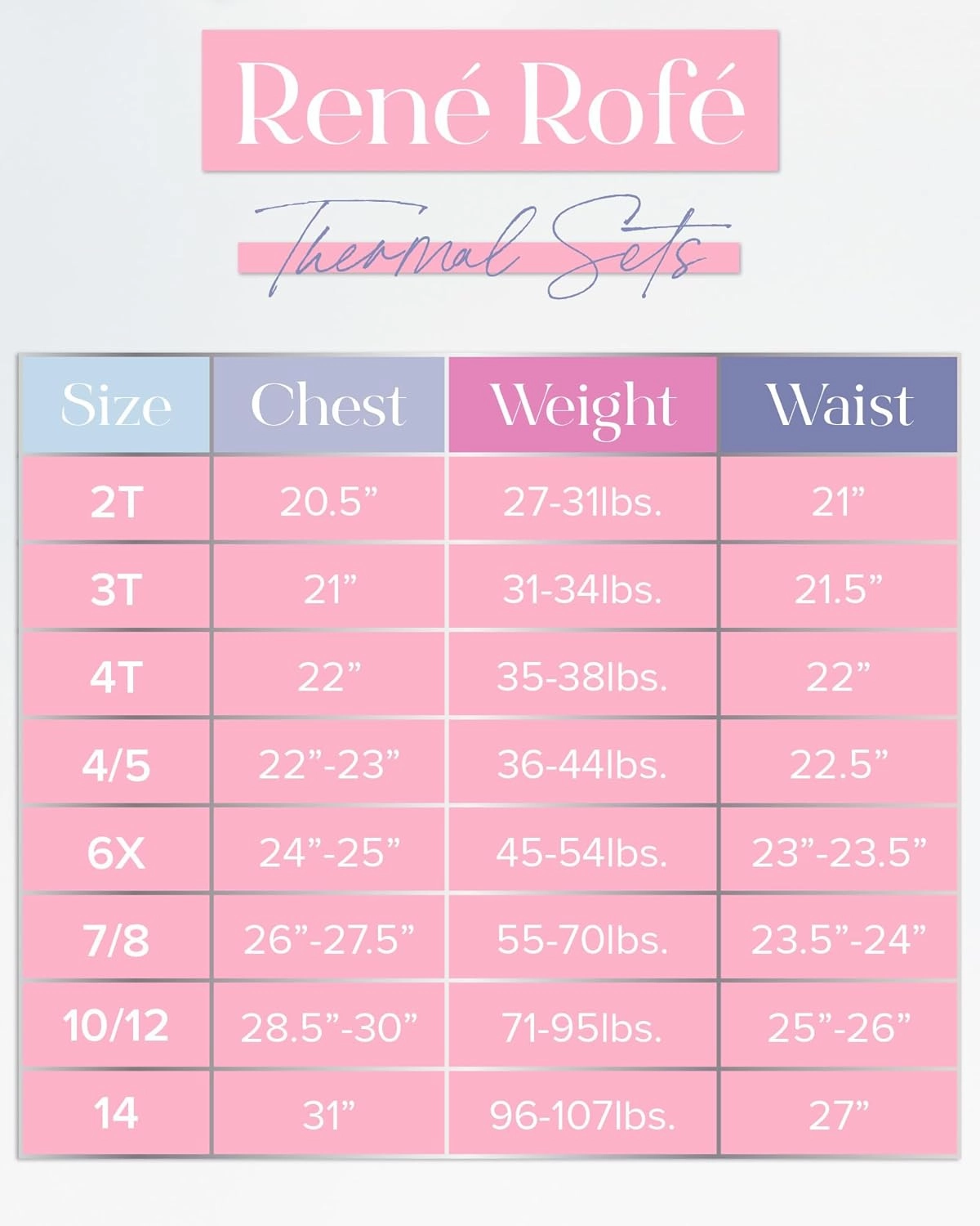 Rene Rofe Girls’ Thermal Underwear Set – 4 Piece Waffle Knit Top and Long Johns (2T-16)