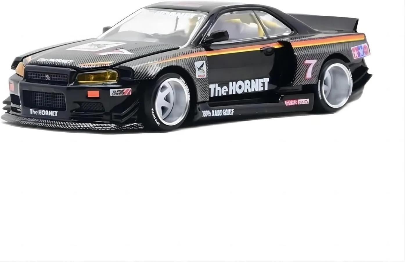 Resin Car Vehicle Model Fit for Nissan GTR R34#7 1 64 Die Cast Alloy Car Model Adult Collector Edition Classic Ornament Festive Deluxe Gift
