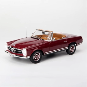 Resin Car Vehicle Model Fit for Benz 230SL 1963 1 18 Alloy Vintage Red Convertible Coupe Classic Car Model Adult Collectible Display Festive Deluxe Gift
