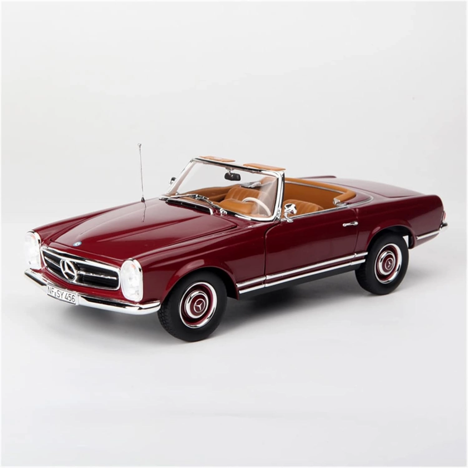 Resin Car Vehicle Model Fit for Benz 230SL 1963 1 18 Alloy Vintage Red Convertible Coupe Classic Car Model Adult Collectible Display Festive Deluxe Gift